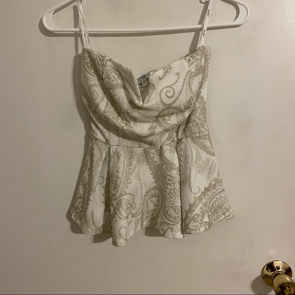 White strapless blouse